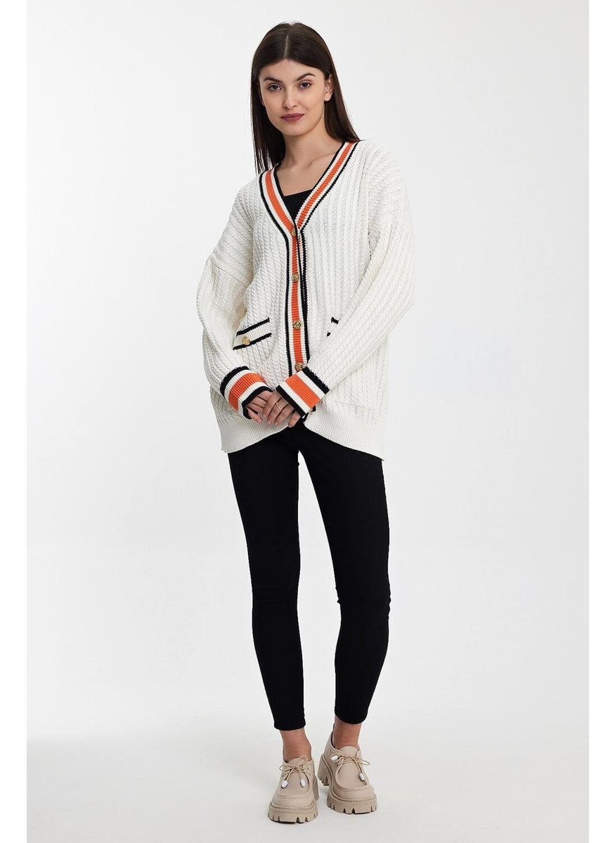 Alexander Gardi Striped Collar Knitted Cardigan (A92021-S)  - Image 4