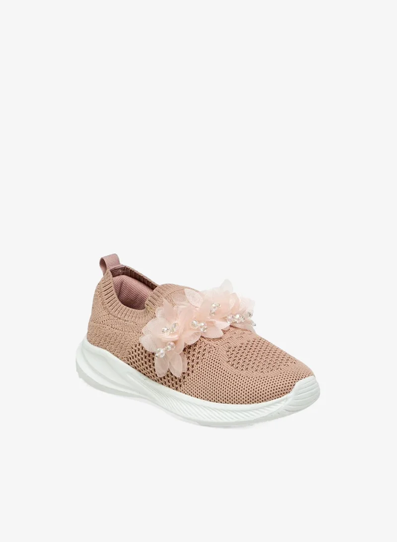 JUNIORS Floral Embellished Slip-On Sneakers