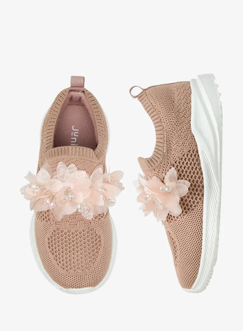 JUNIORS Floral Embellished Slip-On Sneakers