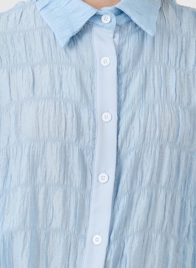 Take Two Textured Short Sleeve Oversized Shirt - Image 4