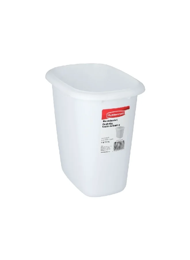Rubbermaid Rectangular Shaped Trash Can White 6 L FG295300WHT