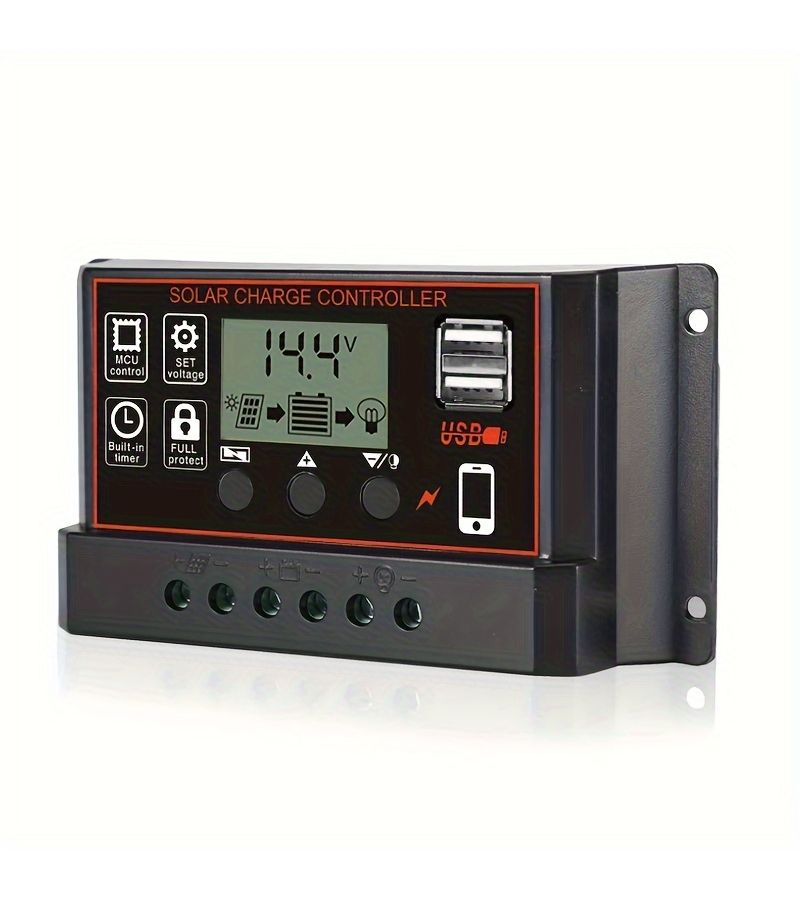 100A 12V 24V Solar Charge Controller with LCD Display and Dual USB - Image 5