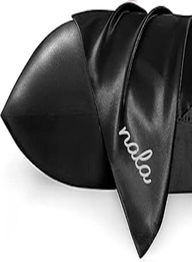 Nala Black Satin Pillowcase for Hair and Skin