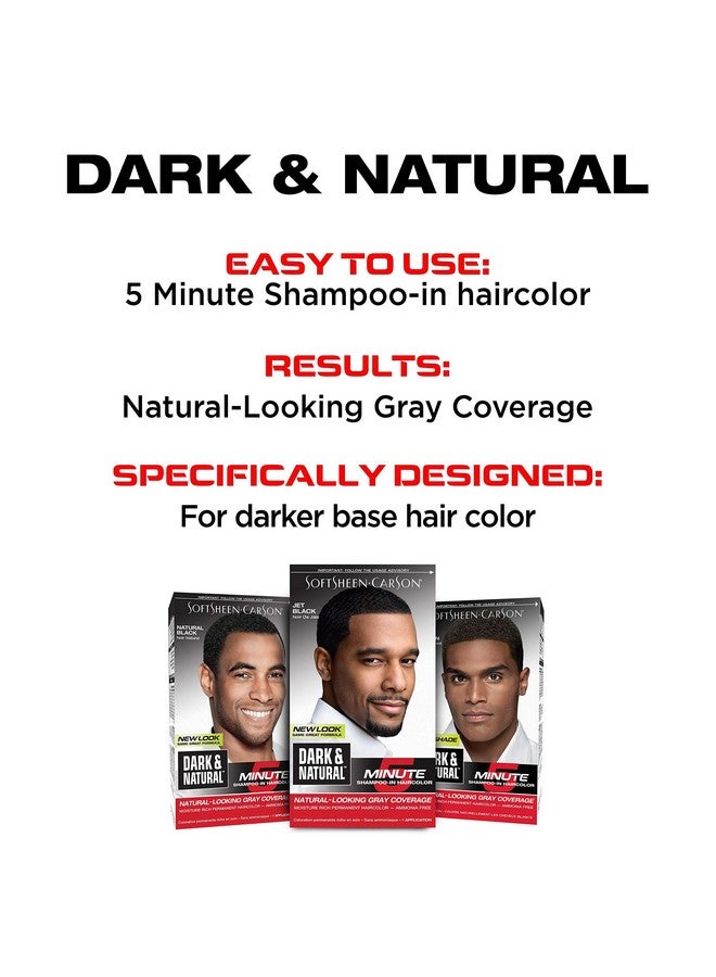 SoftSheen-Carson Dark & Natural Hair Color For Men 5 Minutes Natural Looking Gray Coverage For Up To 6 Weeks Shampooin Permanent Hair Dye Jet Black Ammonia Free Jet Black - Image 5