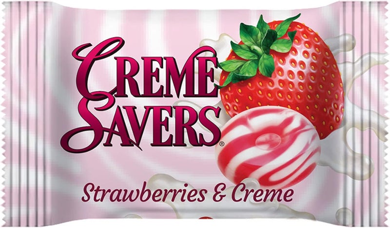 CREME SAVERS حلوى كريم سيفرز بالفراولة والكريمة - كيس 6.25 أونصة من الحلوى المغلفة فردياً - Image 4