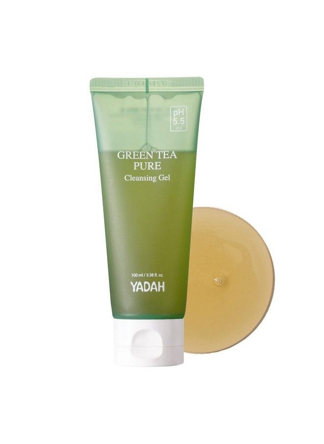 YADAH Green Tea Pure Cleansing Gel 3.4 Fl Oz Ph Balanced Foaming Gel Cleanser Formulated With Natural Ingredients For Double Cleanse With Vegan Formula For Smooth Gentle Face Wash  - Image 1