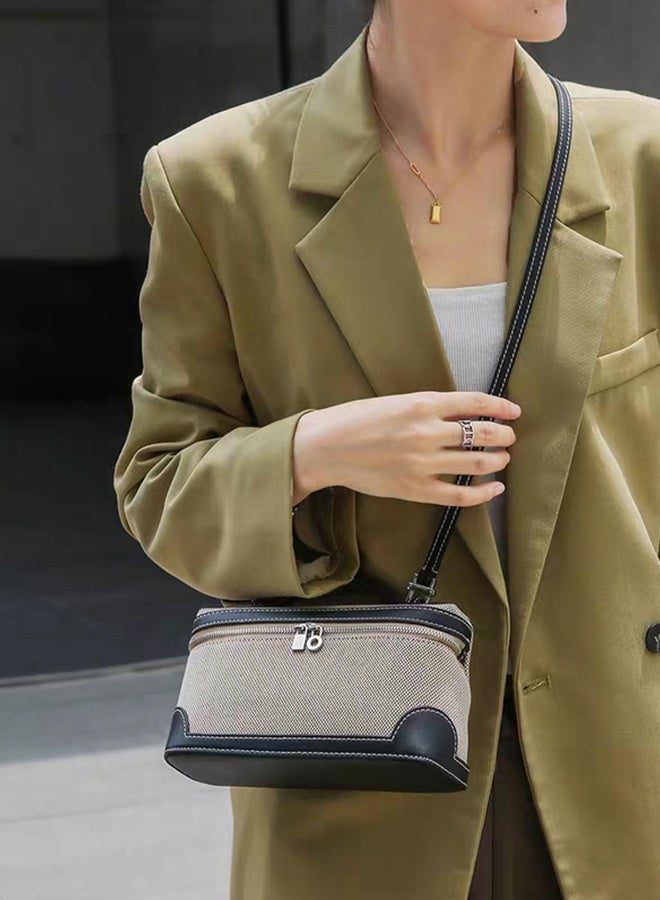 بليه روان حقيبة يد نسائية خفيفة الوزن مع حزام قابل للتعديل، حقيبة كتف جلدية بلون متباين للسيدات - Image 1