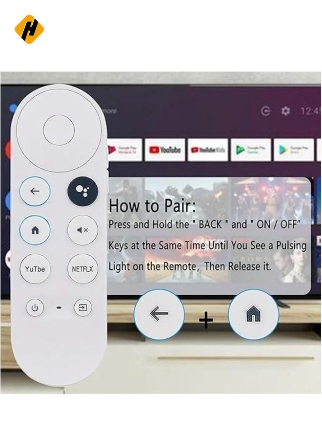 New Universal Remote Control Compatible with Google Chromecast 4k Snow (Remote Only), Voice Remote Control for G9N9N/GA01409-US/GA01919-US/GA01920-US/GA01923-US/GA02463-US/GA02464-US with battery