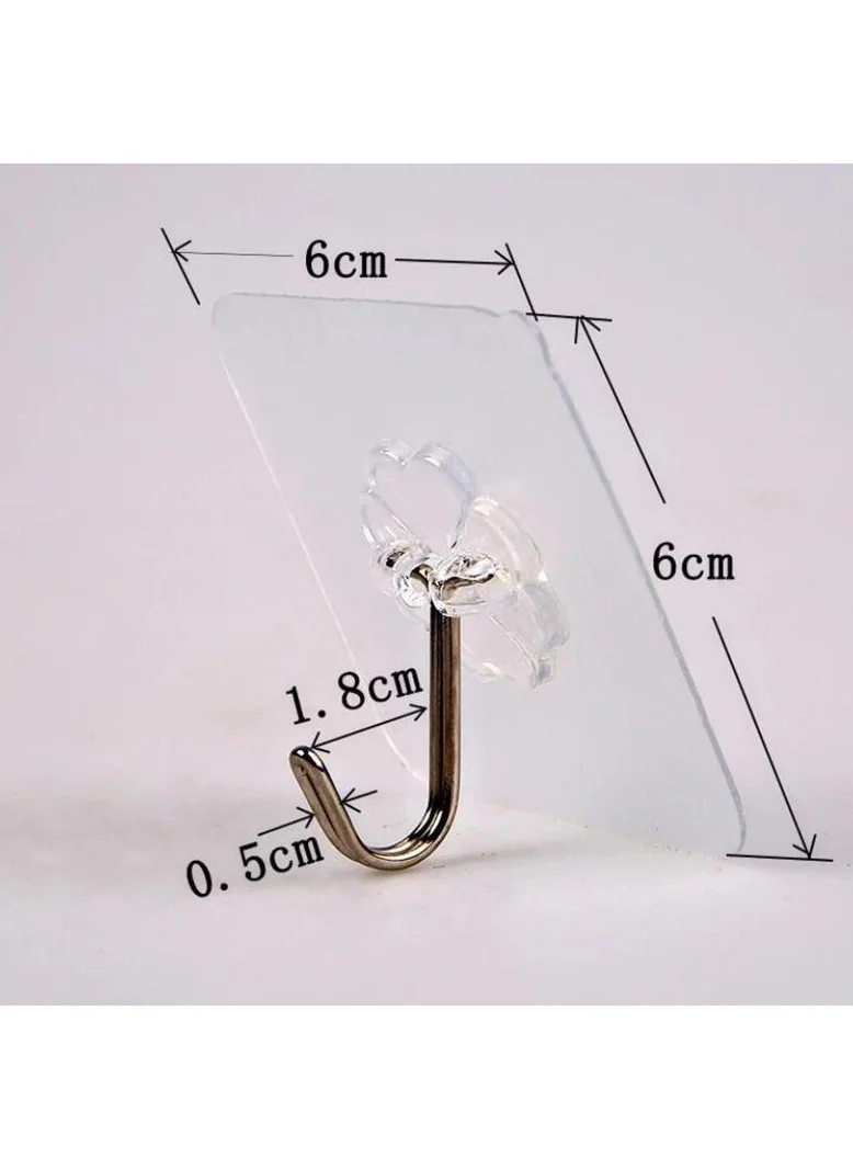 Loggia MEKs Kitchen Bathroom Self-Adhesive Transparent Hanger Set of 5