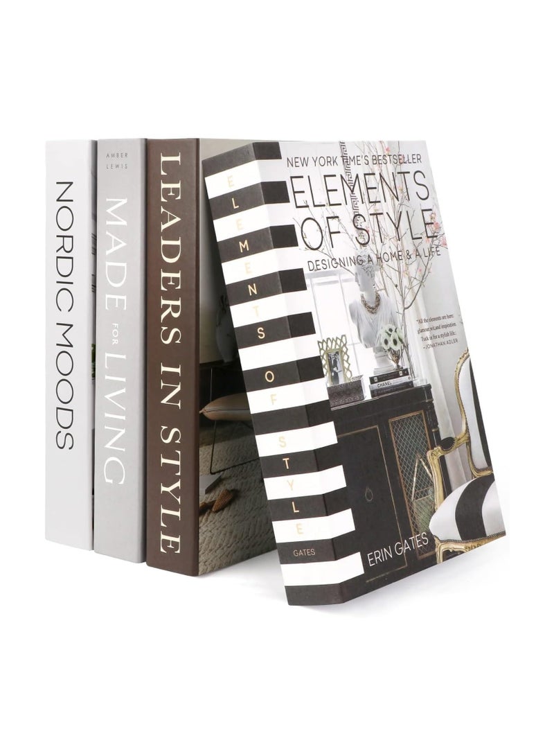 4PCS Faux Books for Decoration, Modern Fashion Decorative Books Set for Hardcover Home Decor, Fake Book Stacks Display for Bookshelf Living Room Decor - Image 1