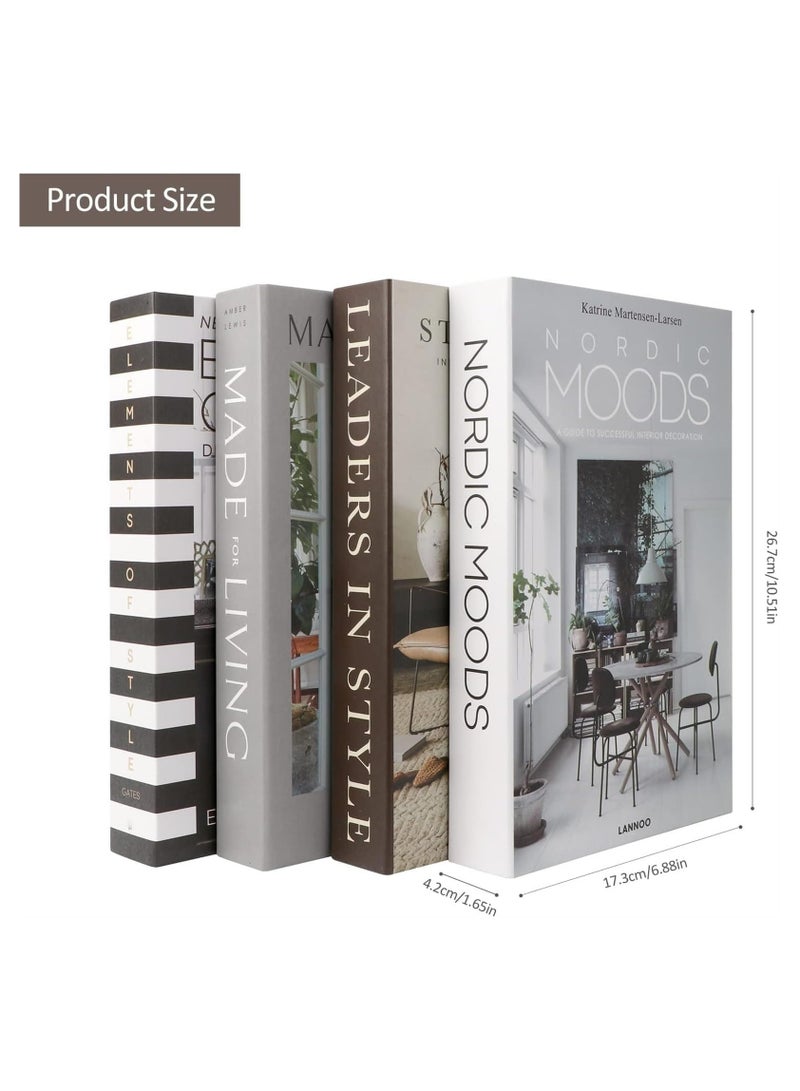 4PCS Faux Books for Decoration, Modern Fashion Decorative Books Set for Hardcover Home Decor, Fake Book Stacks Display for Bookshelf Living Room Decor - Image 2