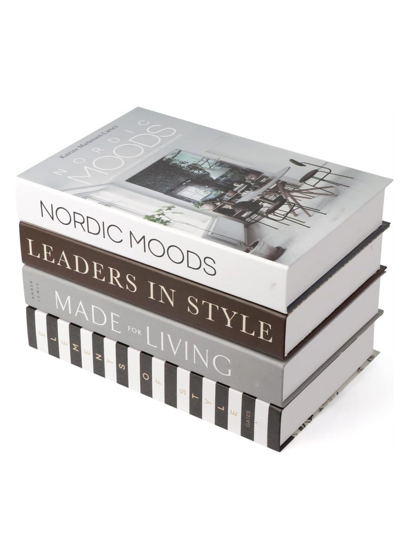 4PCS Faux Books for Decoration, Modern Fashion Decorative Books Set for Hardcover Home Decor, Fake Book Stacks Display for Bookshelf Living Room Decor - Image 4