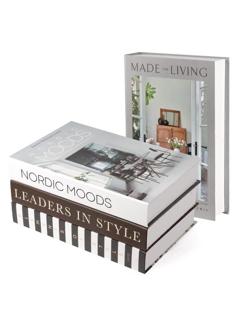 4PCS Faux Books for Decoration, Modern Fashion Decorative Books Set for Hardcover Home Decor, Fake Book Stacks Display for Bookshelf Living Room Decor - Image 5