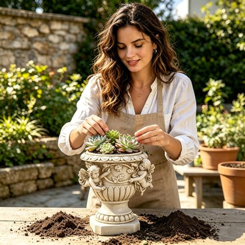 Floryden Cherub Angel Planters, Cherub Planter Flower Pots with Drain Hole for All House Plants, Patio Yard Decor, Polyresin, 8.46" H - Image 5
