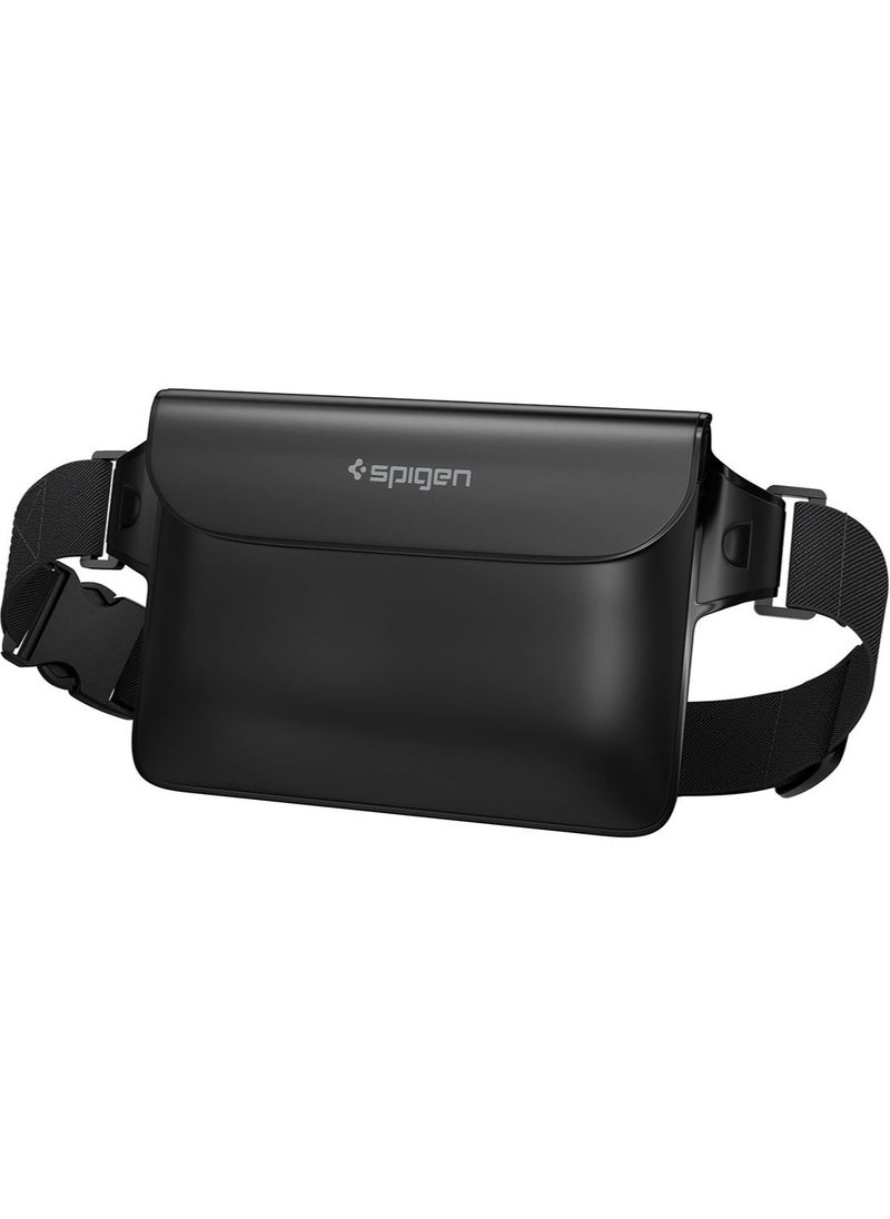 Spigen Aqua Shield Waterproof Pouch Bag A620 Dry Bag with Adjustable Waist Strap for Beach Swimming Fishing Camping Canoeing Hiking Kayaking Paddle Boarding & Boating - Black  - Image 1