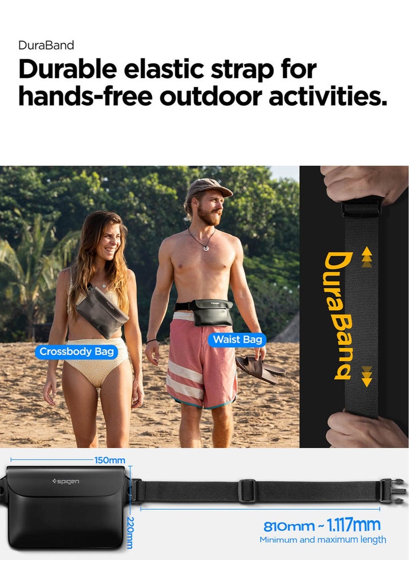 Spigen Aqua Shield Waterproof Pouch Bag A620 Dry Bag with Adjustable Waist Strap for Beach Swimming Fishing Camping Canoeing Hiking Kayaking Paddle Boarding & Boating - Black  - Image 4