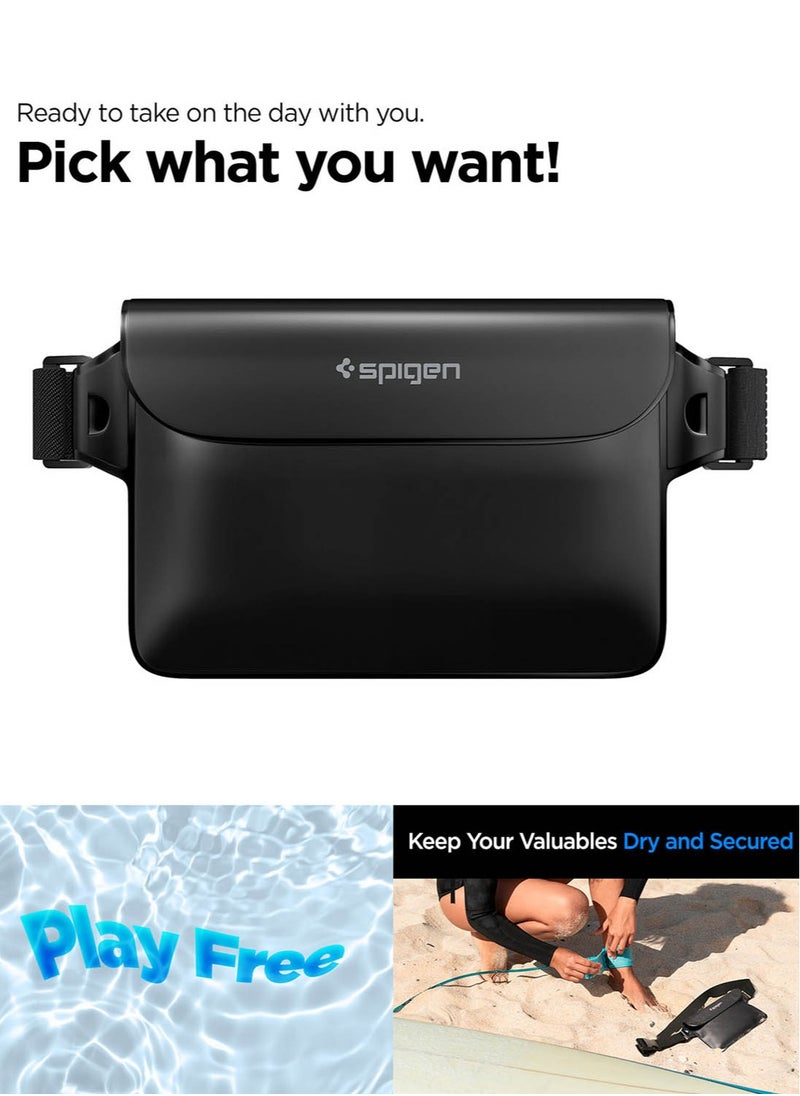Spigen Aqua Shield Waterproof Pouch Bag A620 Dry Bag with Adjustable Waist Strap for Beach Swimming Fishing Camping Canoeing Hiking Kayaking Paddle Boarding & Boating - Black  - Image 2