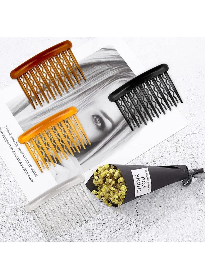 ELANE 24 قطعة مشط شعر بلاستيكي صغير مع مشابك شعر بأسنان لملحقات الشعر لعروس الزفاف وطرحة الزفاف للنساء والفتيات والأشغال اليدوية 4 ألوان. - Image 5