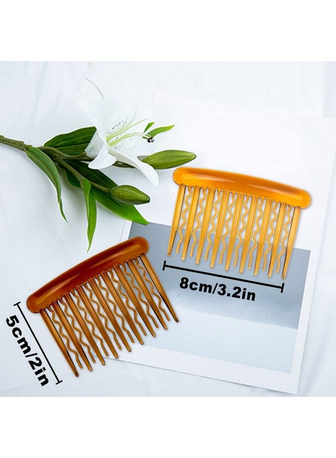 ELANE 24 قطعة مشط شعر بلاستيكي صغير مع مشابك شعر بأسنان لملحقات الشعر لعروس الزفاف وطرحة الزفاف للنساء والفتيات والأشغال اليدوية 4 ألوان. - Image 3