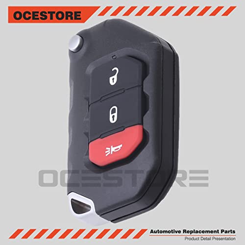OCESTORE Car Key Fob Keyless Control Entry Remote 3 Button Vehicles Replacement Compatible with Wrangler Gladiator OHT1130261 68416782AA - Image 3