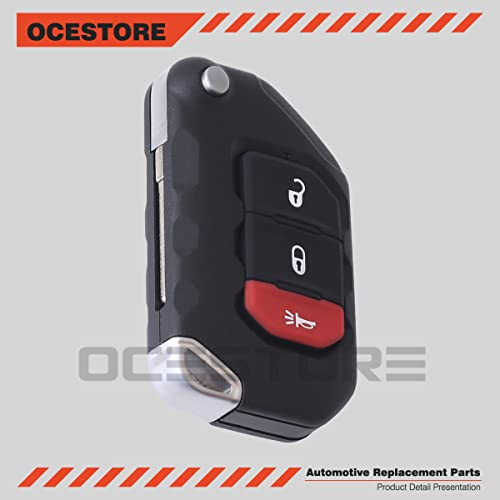 OCESTORE Car Key Fob Keyless Control Entry Remote 3 Button Vehicles Replacement Compatible with Wrangler Gladiator OHT1130261 68416782AA - Image 2