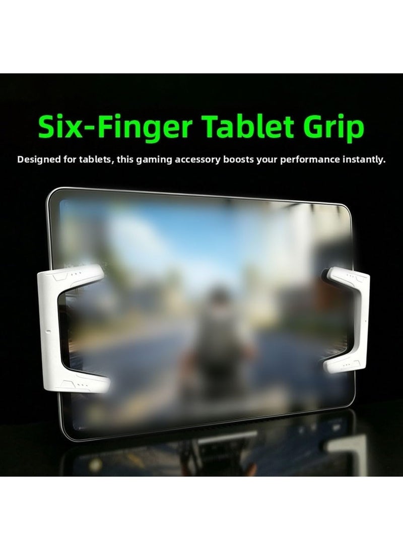 Sarafox P1 Professional Gaming Controller for iPads and Tablets: Features a 6-key layout and 4 mechanical buttons Made from high-quality ABS material for responsive touch control optimized for PUBG Mobile and equipped with thumb rests and secure stable grip areas. - Image 5