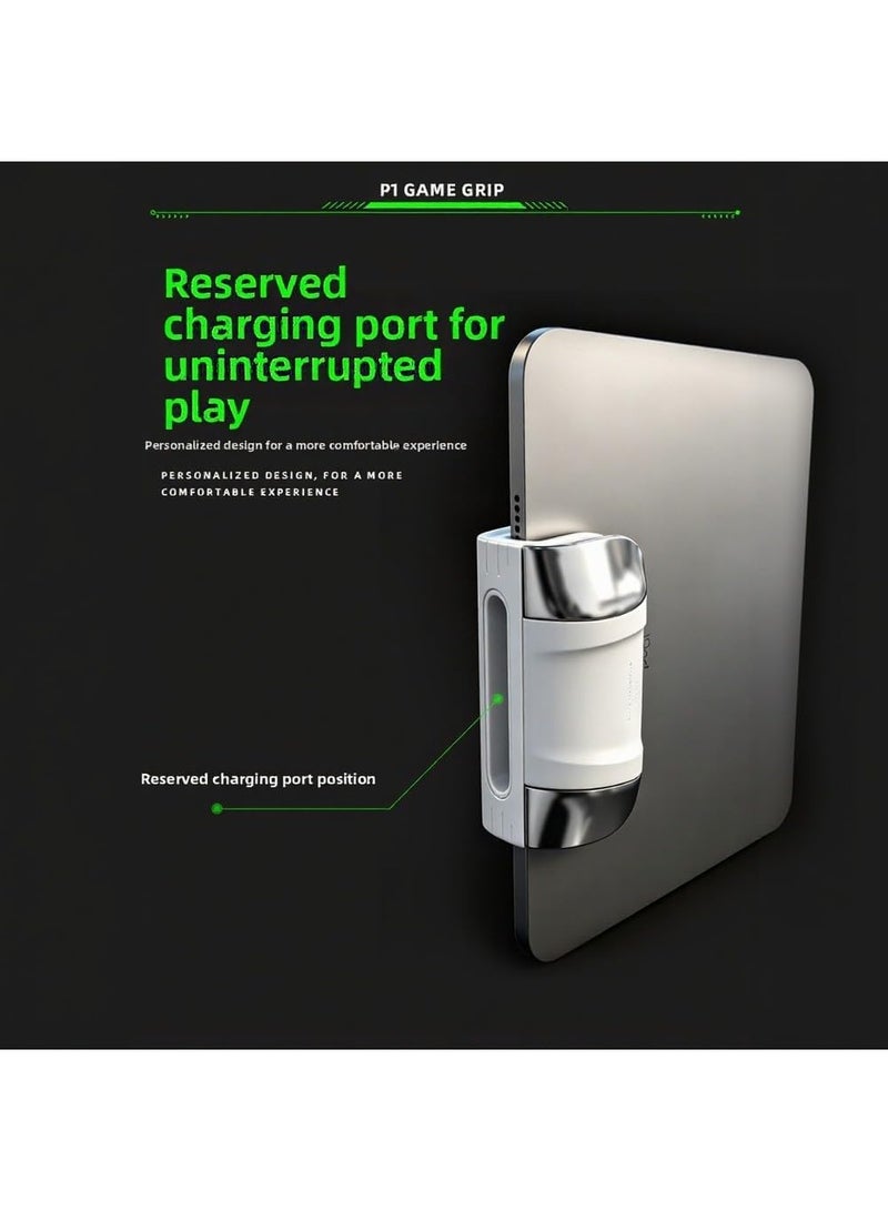 Sarafox P1 Professional Gaming Controller for iPads and Tablets: Features a 6-key layout and 4 mechanical buttons Made from high-quality ABS material for responsive touch control optimized for PUBG Mobile and equipped with thumb rests and secure stable grip areas. - Image 2