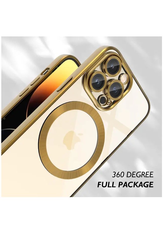 Generic - Luxury Plating Clear Magnetic For Magsafe Wireless Charge Case Compatible With IPhone 14 Pro Max Soft Silicone Ultraslim Edges Protective TPU PC Hybrid Case(14 Pro Max) - Image 1
