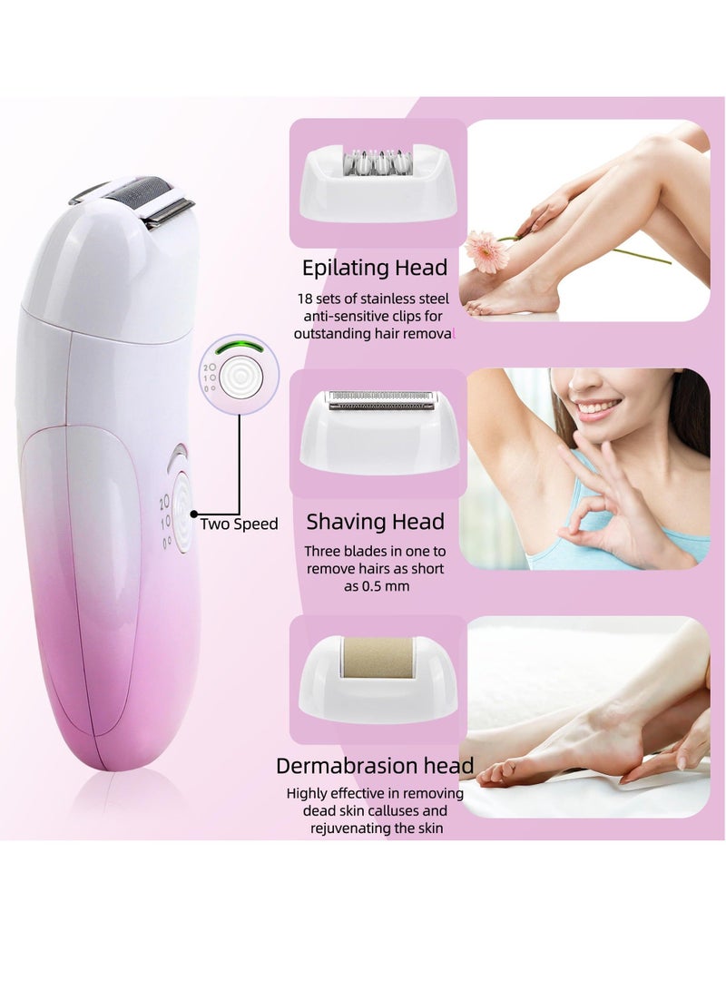 Electric Facial Hair Remover for Women Portable Smart Wet and Dry Flawless Hair Remover Fast and Slow Two Speed Adjustment IPX6 Watterproof 3 in 1 Painless Face Shaver USB Rechargeable Bikini Trimmer - Image 2
