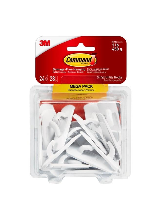 Command Mega Pack Damage-Free Hanging Small Utility Hooks White 70006943867 