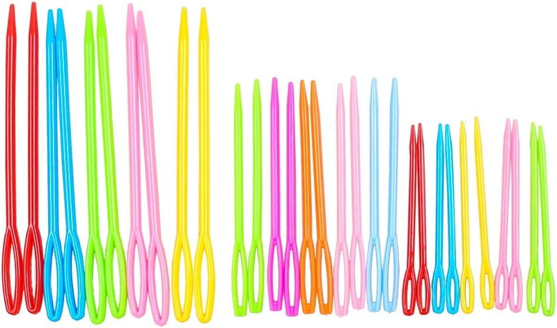 HEKISN Large-Eye Plastic Sewing Needles, Colorful Safety Lacing Needles, 3 Different Sizes Yarn Sewing Needle, Learning Needles for DIY Sewing Handmade Crafts 3.5 & 2.76 & 2.1 inch (30 Pieces) - Image 3