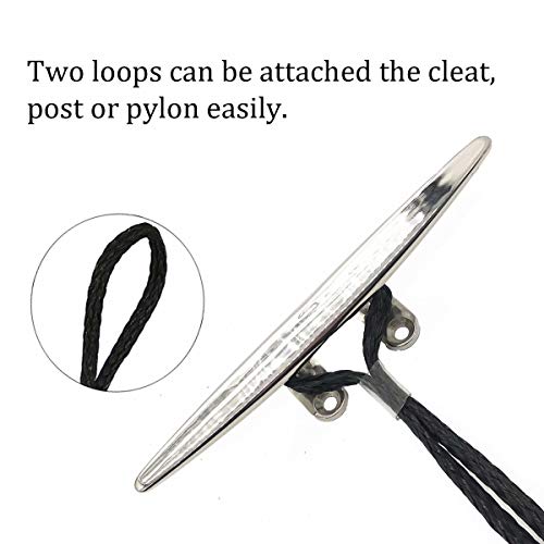 DockMoor Bungee Boat Dock Lines Mooring Rope Boat Accessories Docking Lines fo Kayak,Jet Ski,Pontoon,Canoe,Power Boat WaveRunner 4-5.5 ft Black 2 Pack - Image 4