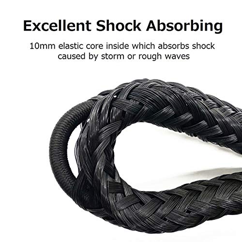DockMoor Bungee Boat Dock Lines Mooring Rope Boat Accessories Docking Lines fo Kayak,Jet Ski,Pontoon,Canoe,Power Boat WaveRunner 4-5.5 ft Black 2 Pack - Image 3