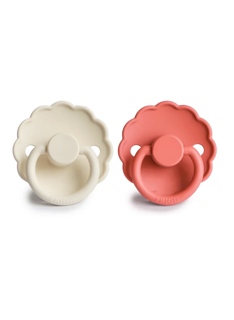 FRIGG Daisy Silicone 2-Pack 0-6 Months - Cream/Poppy - Size 1