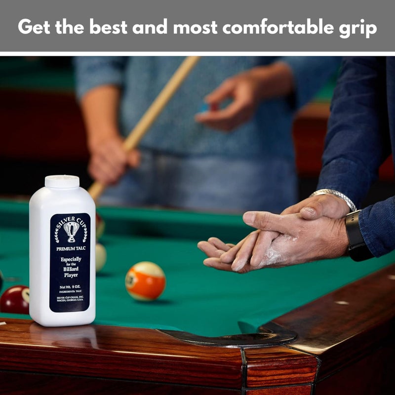 Silver Cup Billiard/Pool Premium Powder Hand Chalk, 8 Ounce Shaker Bottle, White - Image 2