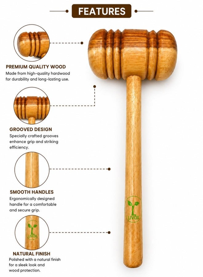 Livox Cricket Bat Knocking Hammer Combo with Wooden Grip Cone and Premium Bat Grip for Bat Preparation - Image 4
