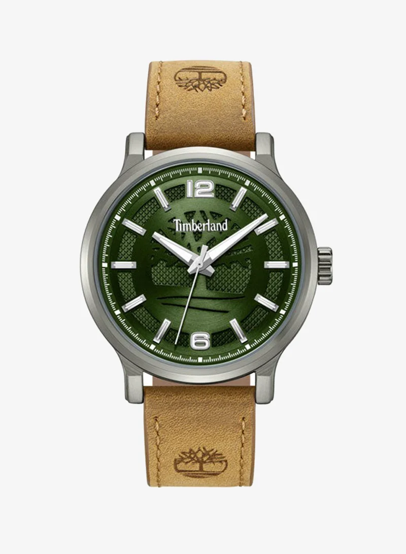 Timberland Driscoll Green Dial Leather Strap Analog Watch for Men, 43mm