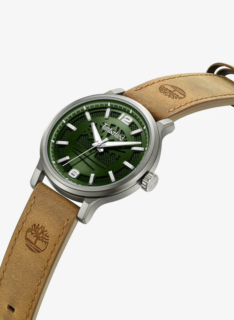 Timberland Driscoll Green Dial Leather Strap Analog Watch for Men, 43mm