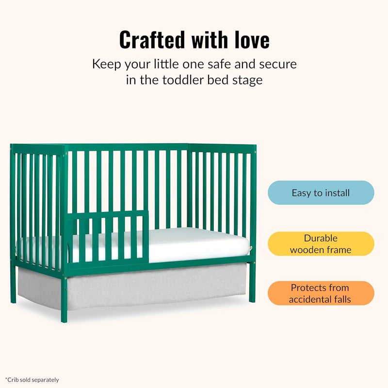 Dream On Me Convertible Crib Toddler Guard Rail in Emerald - Image 4