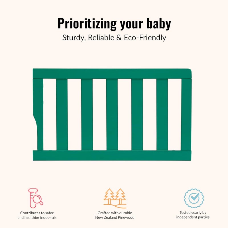 Dream On Me Convertible Crib Toddler Guard Rail in Emerald - Image 5