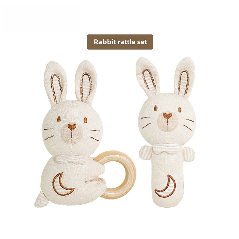 Organic Cotton Baby Rattle Set Soothing Chewable ToysRabbit organic cotton rattle combination (bag) Rabbit organic cotton rattle combination (bag)