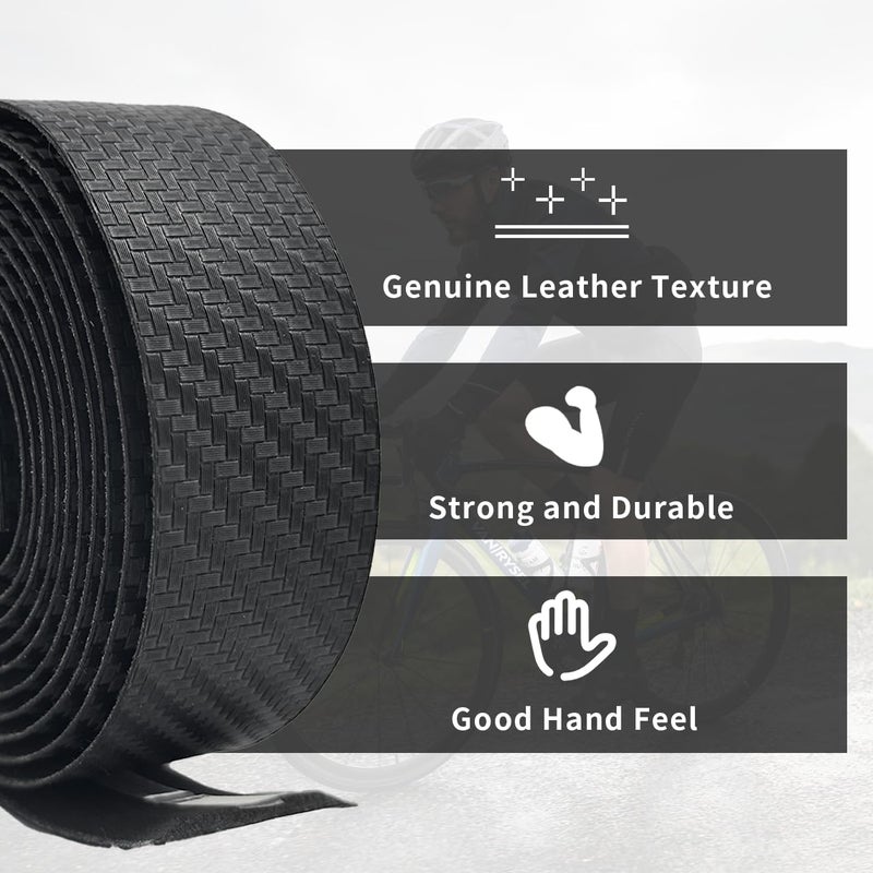 ZoiNavyer Bike Handlebar Tape, Black Bicycle Bar Tape, Bike Grip Tape EVA Road Bike Handlebar Tape of Comfortable Non-Slip Shock Absorption for Road Cycling, Mountain Biking(2 Rolls Per Set-Carbon Pattern) - Image 3