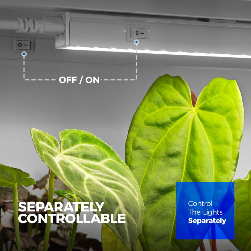 Barrina T5 Grow Lights for Indoor Plants, 5000K Full Spectrum, 1FT LED Growing Lamp, Plant Light Strip, for Seed Starting, Vegetables, Plug and Play, 4-Pack - Image 5