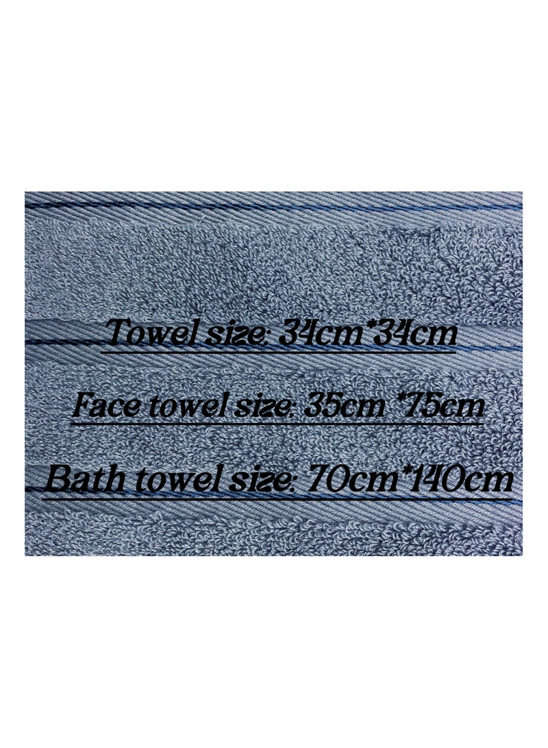 مجموعة منشفة حمام فاخرة 100 ٪ القطن الخالص سوبر ماص المياه سميكة لينة ودائمة منشفة حمام الفندق الرياضة شاطئ منتجع صحي يوميا حجم المنزل 2 ( 70 * 140 سم ) 2 ( 35 * 75 سم ) 2 ( 34 * 34 سم ) ( رمادي داكن ) - Image 4