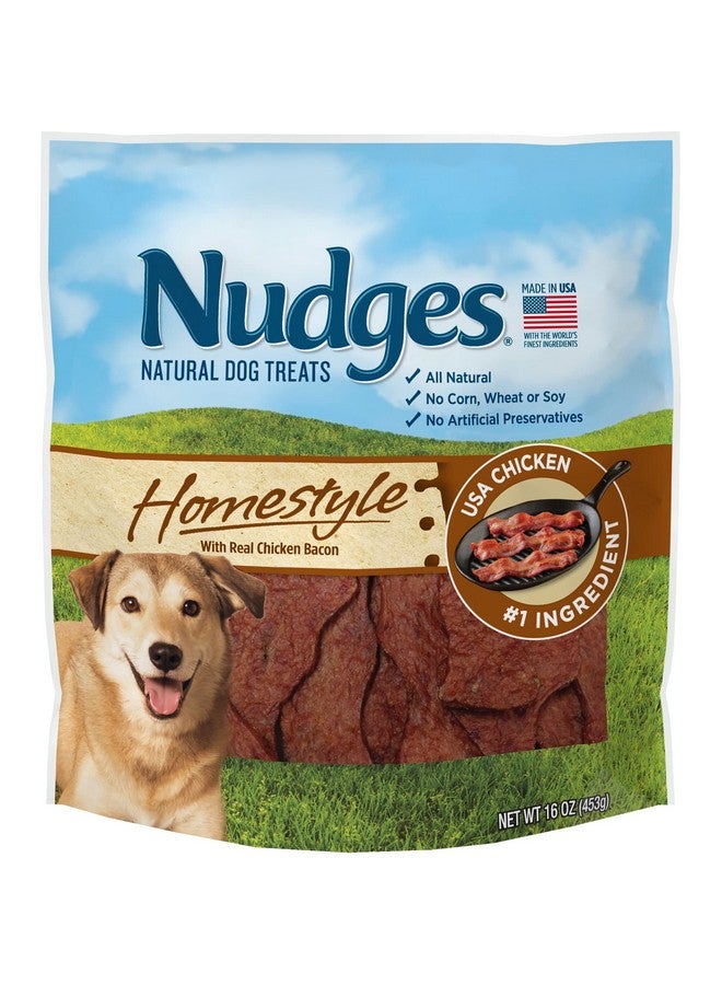 Blue Buffalo Nudges Homestyle Natural Dog Treats, Chicken and Bacon, 16oz Bag - Image 1