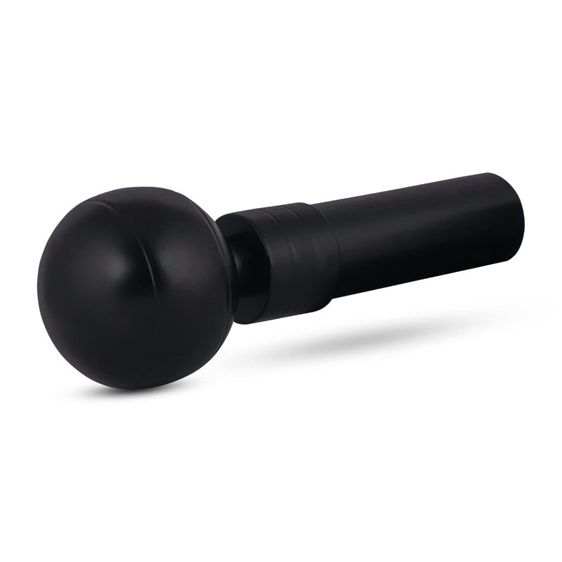 FAPBADRI Curtain KnobsFinials with Supports for 1 inch Curtain RodPipe Screws Wallplugs Included Material Stainless Steel Design Round Shape Color Black 2 Sets - Image 2