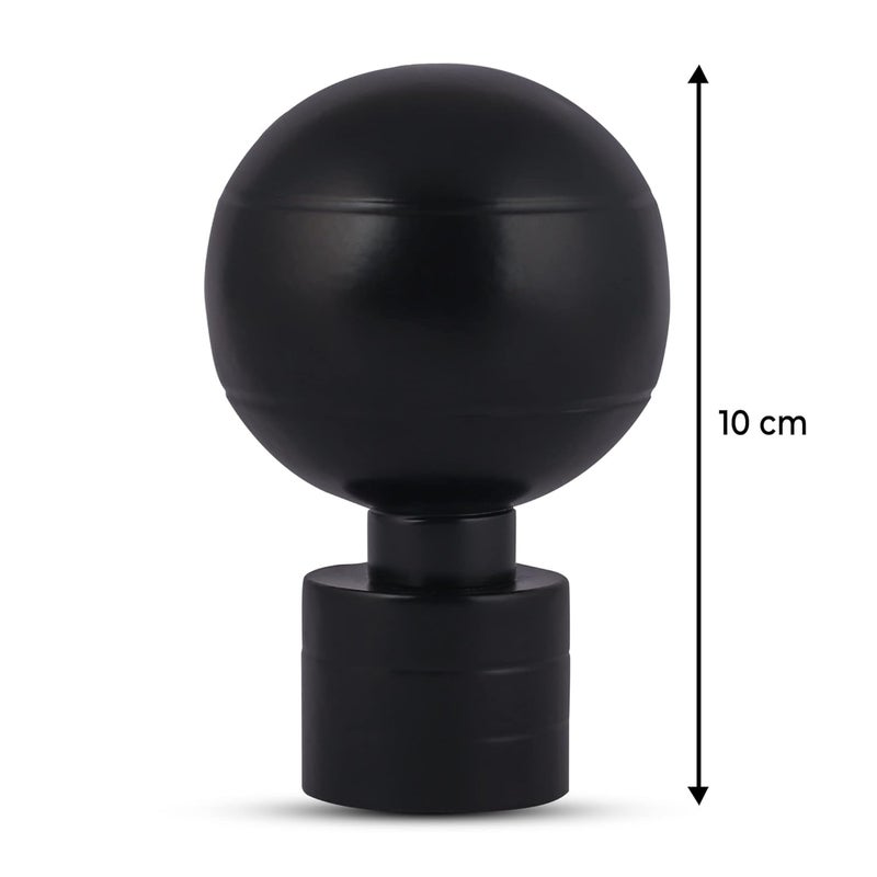 FAPBADRI Curtain KnobsFinials with Supports for 1 inch Curtain RodPipe Screws Wallplugs Included Material Stainless Steel Design Round Shape Color Black 2 Sets - Image 3