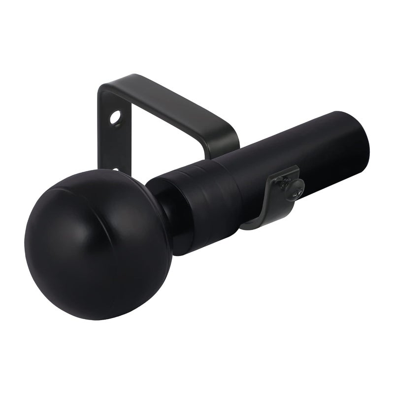 FAPBADRI Curtain KnobsFinials with Supports for 1 inch Curtain RodPipe Screws Wallplugs Included Material Stainless Steel Design Round Shape Color Black 2 Sets - Image 5