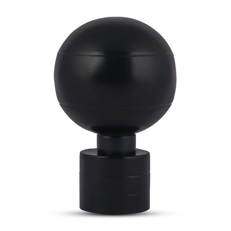 FAPBADRI Curtain KnobsFinials with Supports for 1 inch Curtain RodPipe Screws Wallplugs Included Material Stainless Steel Design Round Shape Color Black 2 Sets - Image 1