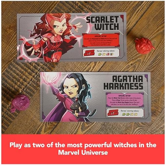 سبين ماستر جيمز حزمة توسعة ساعة السحر من Marvel United مع Scarlet Witch Agatha Harkness Miniatures إصدار محدود من المعرض التجاري ألعاب الطاولة الحصرية للبالغين 15 لاعبا من سن 14 عاما فما فوق - Image 3